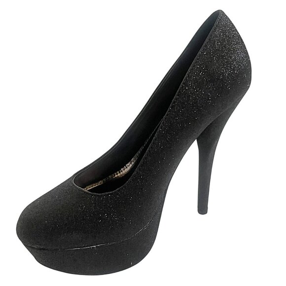Bonnibel Women\'s Black Glitter Platform Heels 3 Pair Wholesale Bundle Pumps